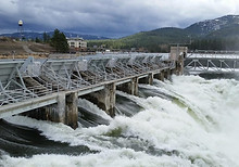 The Post Falls dam and spillway area near the Buck Knives headquarters.