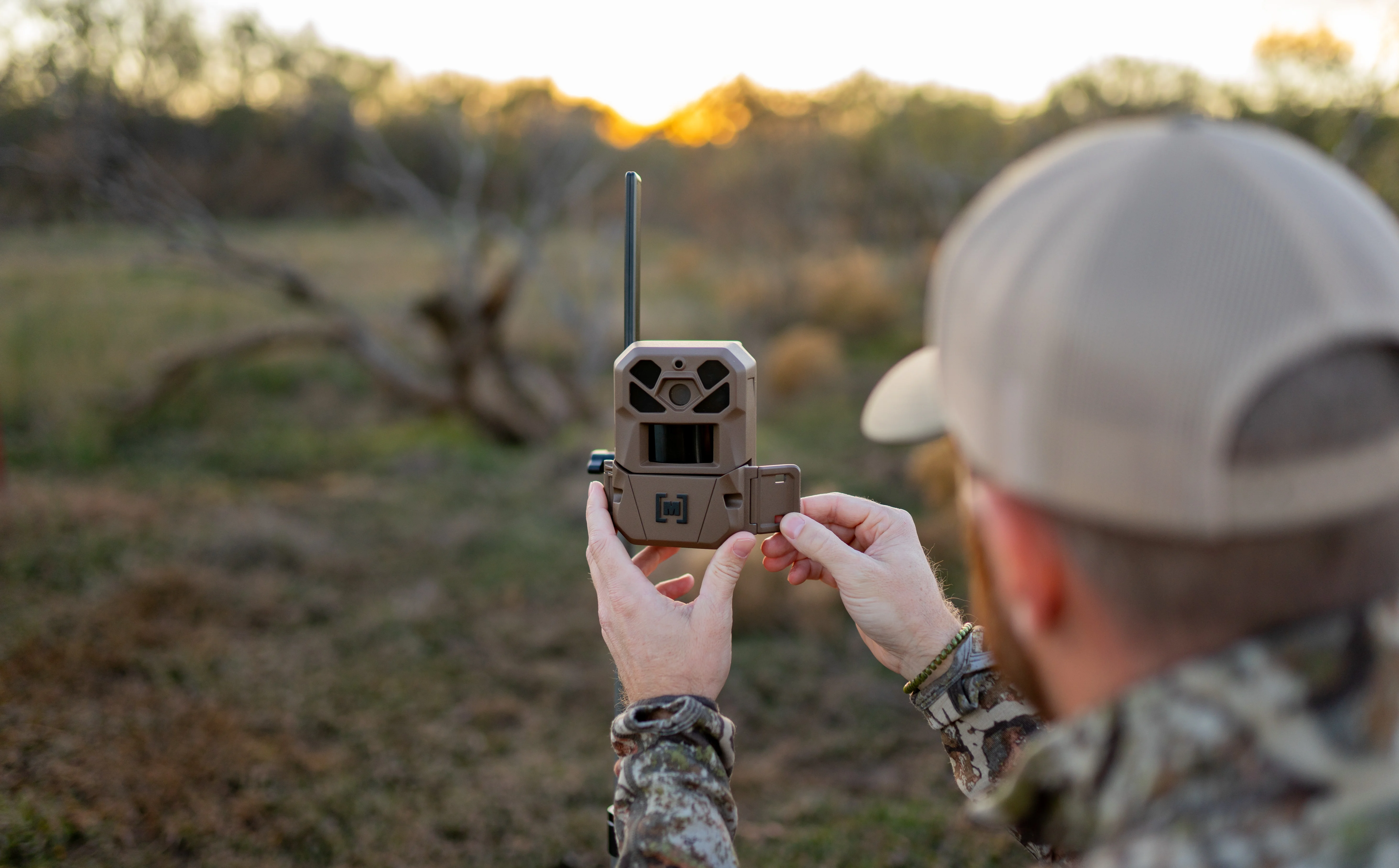 A close-up shot of the Moultrie Edge 3 camera lens and sensor array.