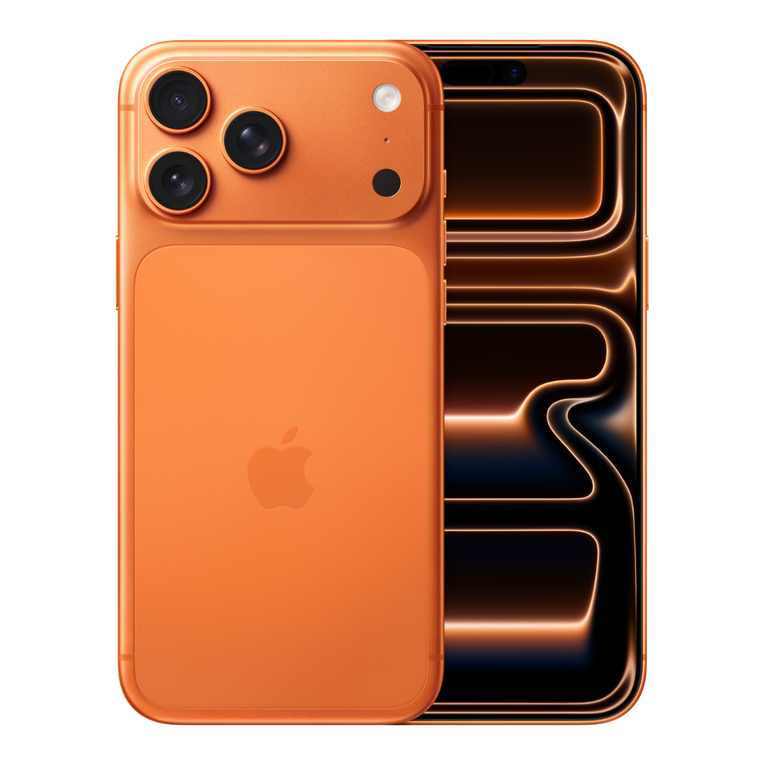 Product render of the iPhone 17 Pro Max showing its display and camera housing.