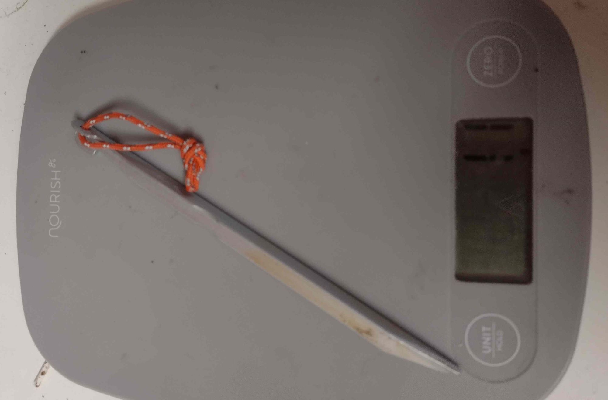 Blue DAC aluminum V-shaped tent stakes.