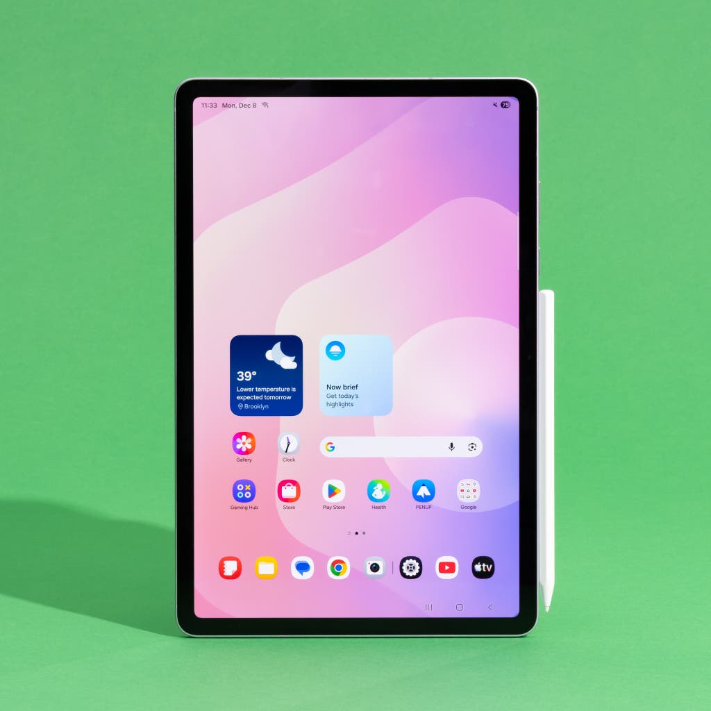 Front view of the Samsung Galaxy Tab S11 showcasing its high-quality OLED display.