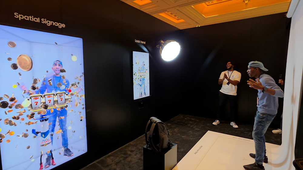 Spatial Signage interactive display showcased at the Samsung booth.