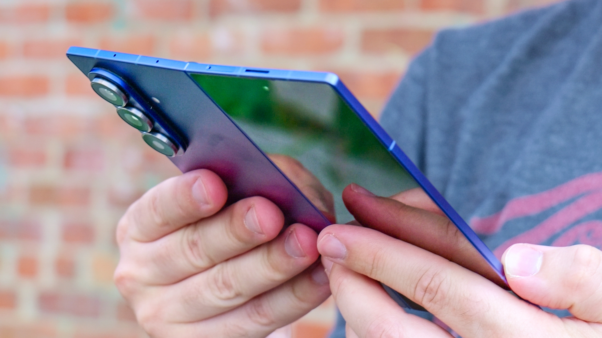 A person holding the Samsung Galaxy Z Fold 7 comfortably in one hand.